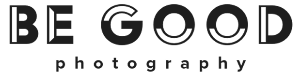 Logo of Be Good Photography, a creative brand photographer.